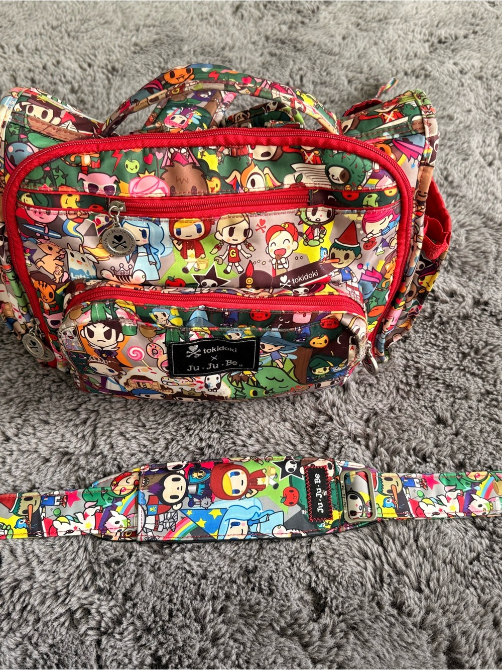 Ju-Ju-Be x Tokidoki Multicolor Diaper Character Bag with Red Trim